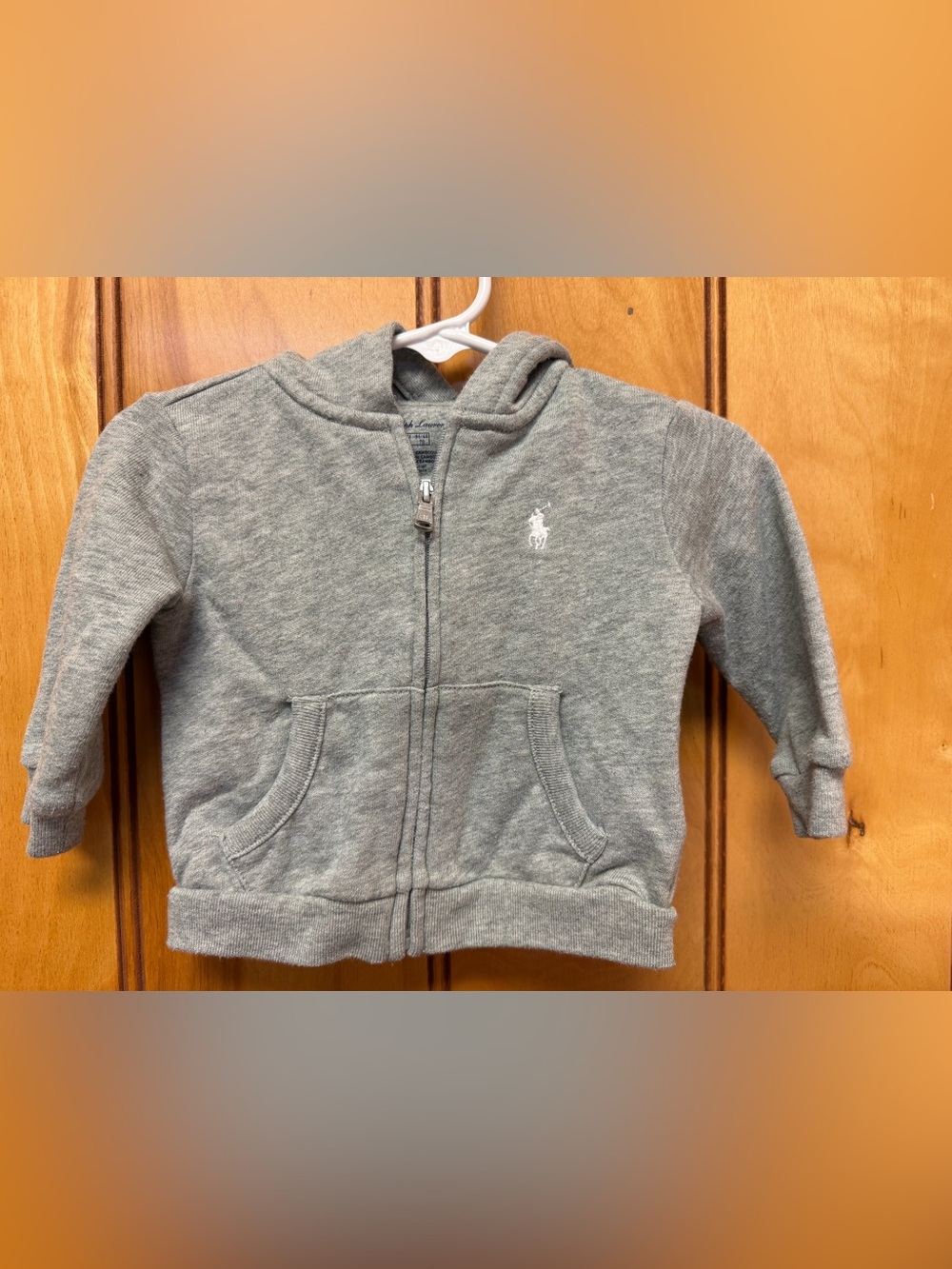 Ralph Lauren Little Kids Heather Gray Hooded Zip Sweatshirt